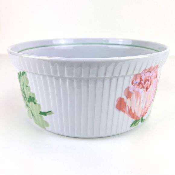 Philippe Deshoulieres Porcelaine Bouquet Flowers France Casserole Baking Dish - Picture 4 of 8